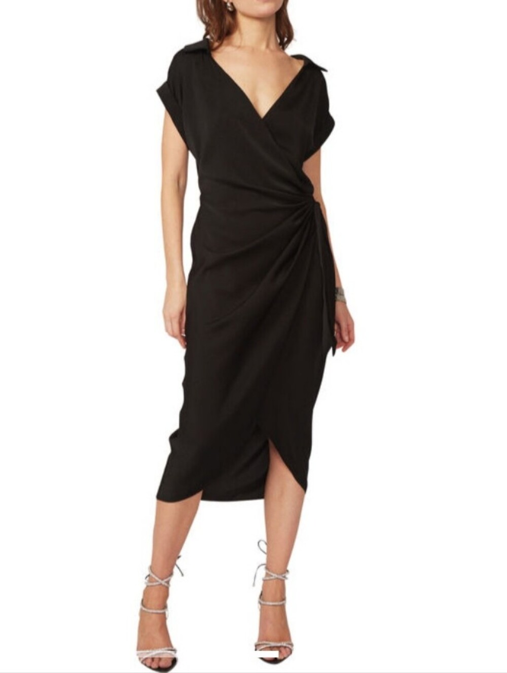 Gilner Farrar Kali Midi Wrap Dress - Black